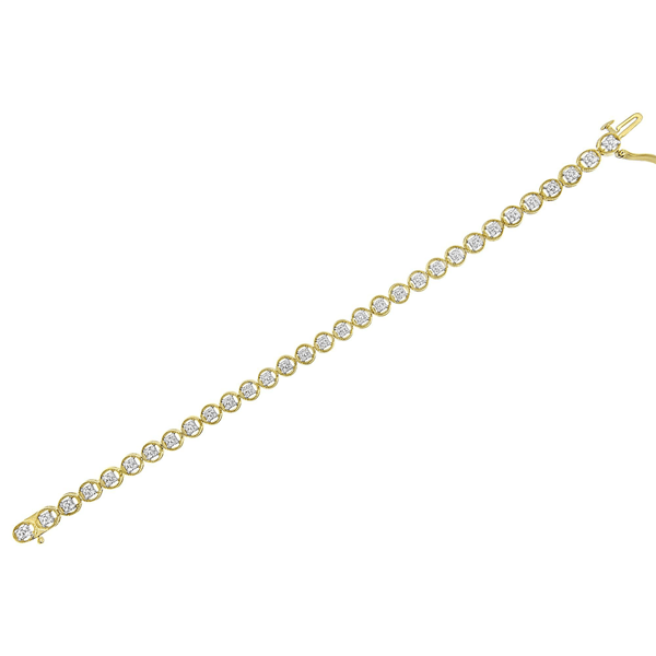 Haus of Brilliance 14kt. Gold Plated Diamond Circle Link Bracelet
