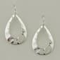 Nickel Free Silver Tone Hammered Teardrop Earrings - image 1