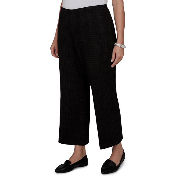 Plus Size Emaline Country Code Plaid Kick Flare Pull On Pants