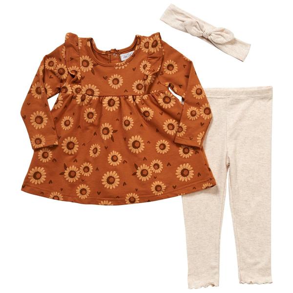Baby Girl (12-24M) Rene Rofe 3pc. Sunflower Tunic & Leggings Set - image 