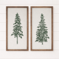 Melrose Embroidered Pine Tree Framed Wall Art - Set of 2 - image 2