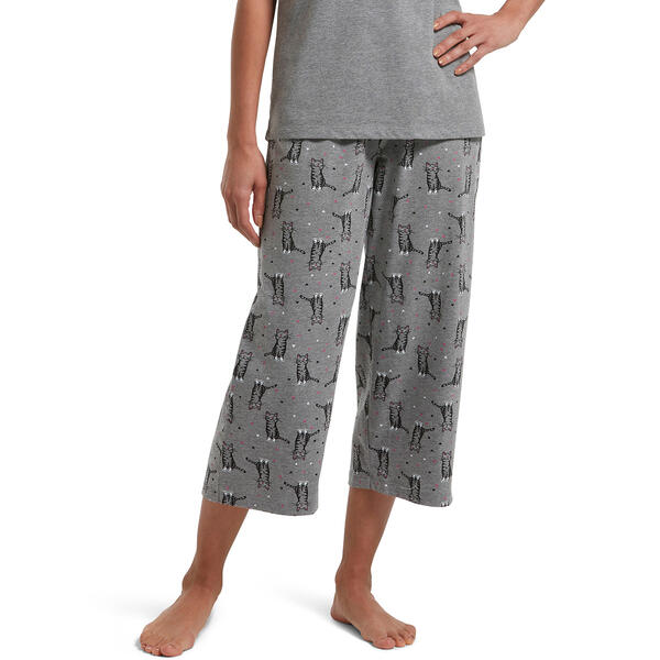 Womens HUE(R) Sweet Kitty Print Pajama Capris - image 