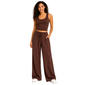 Juniors Hunter & Brown Knit Scoop Tank With Linen Blend Pants Set - image 1