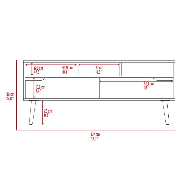 FM FURNITURE Hamburg Dark Walnut TV Stand
