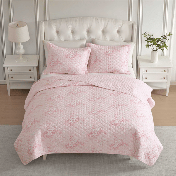 Laura Ashley Toile Delightful Reversible Qulit Set