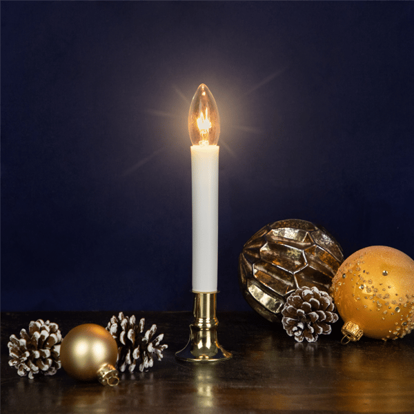 Northlight Single Light Window White & Gold Candle - Set of 4