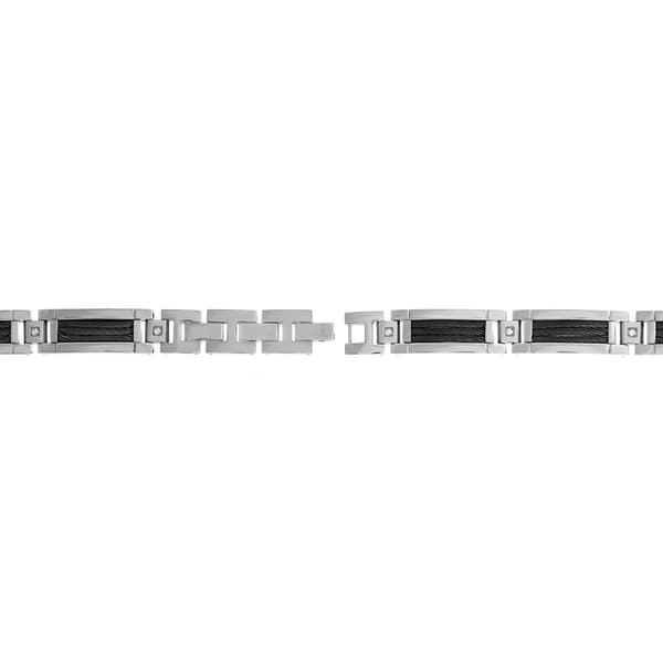 Mens Lynx Stainless Black Ion-Plating Bracelet