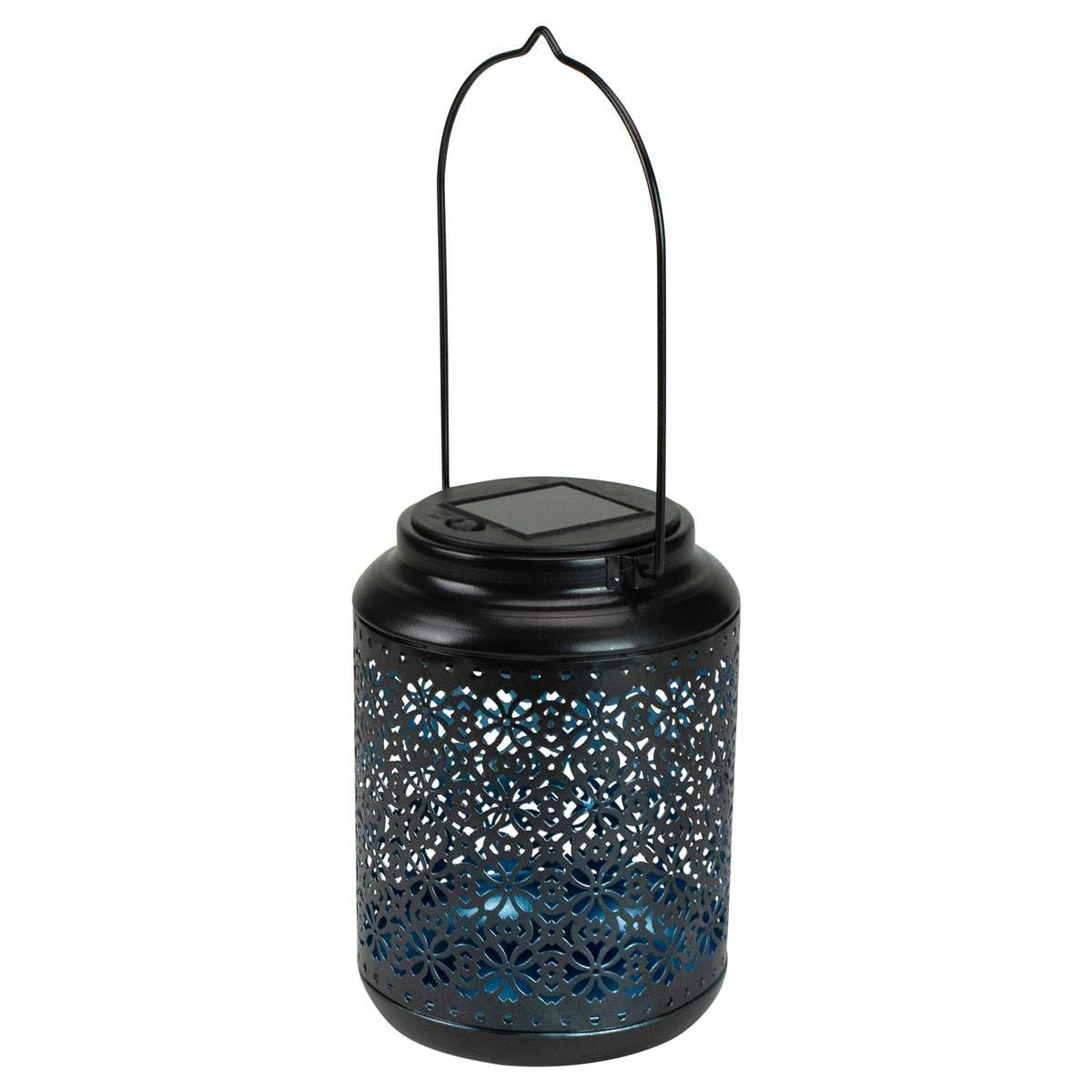 Northlight Seasonal 7in. Integrated Floral LED Solar Lantern