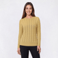 Petite Preswick & Moore® Long Sleeve Cable Knit Crew Neck Sweater - image 3