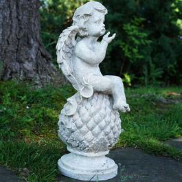 Northlight Seasonal Cherub Angel Holding a Bird Garden Statue