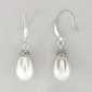 Rosa Rhinestones Pearl Teardrop Wire Earrings - image 1