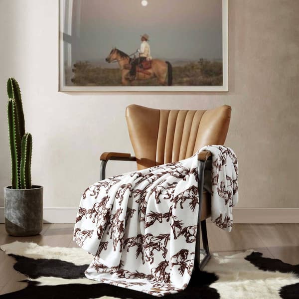 Wrangler Mustangs Soft Plush Throw