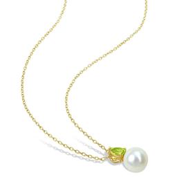 Gemstone Classics™ Freshwater Pearl & Peridot Pendant