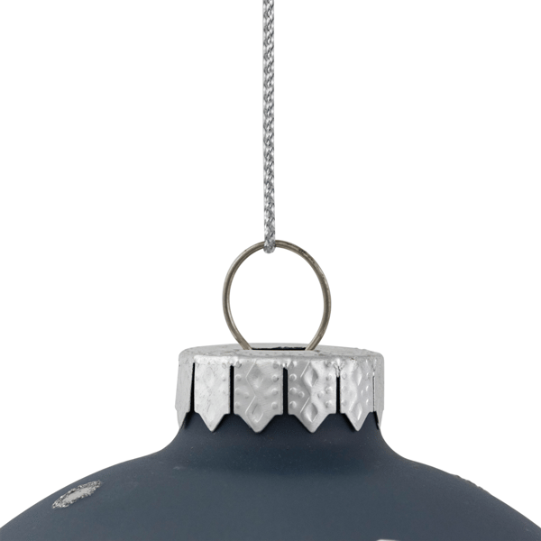 Northlight 2pk. Slate Blue Snowflakes Christmas Glass Ornaments