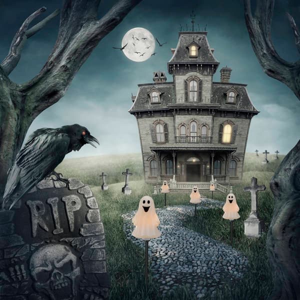 Northlight Seasonal Ghost Shaped Halloween Pathway Markers