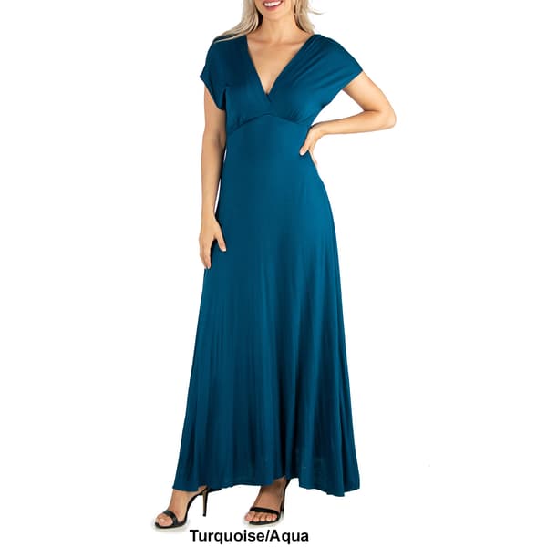 Womens 24/7 Comfort Apparel Cap Sleeve Maxi Dress