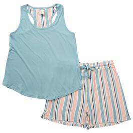 Womens Beautyrest Solid Tank & Stripes Shorts Pajama Set