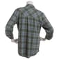 Womens Emily Daniels 1 Pocket Plaid Hacci Blouse-Green/Blue - image 3