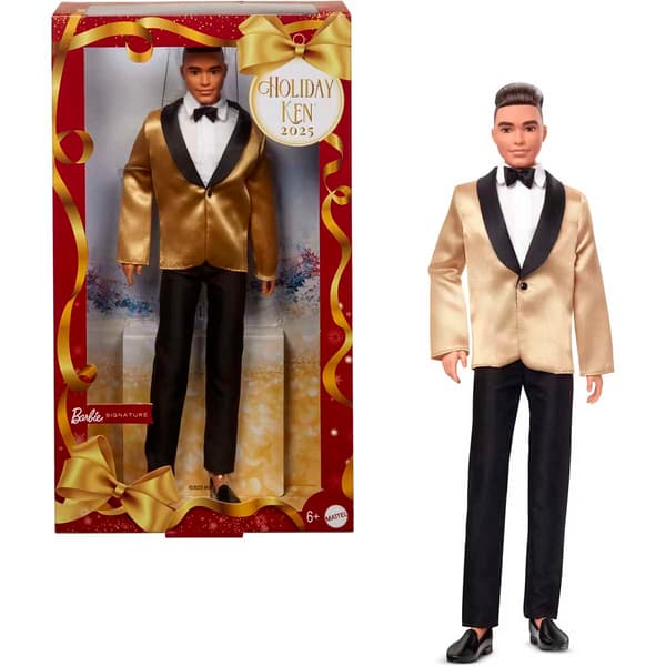 Barbie(R) 12in. Holiday Brunette Ken Doll - image 
