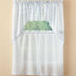Serene Linen Look Stripe Sheer Kitchen Curtains - image 1