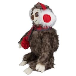 Northlight Plush Sitting Winter Sloth with Scarf Christmas Figure