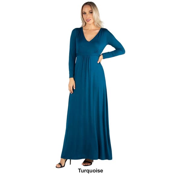 Womens 24/7 Comfort Apparel Semi Formal Long Sleeve Maxi Dress