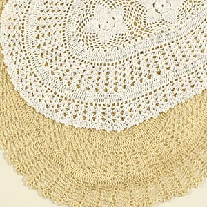 Round Crochet Lace Doilie - 36x36 - image 