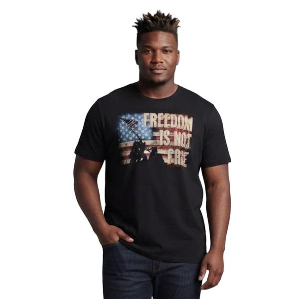 Mens Big & Tall Home of the Brave Freedoms Not Free Graphic Tee - image 