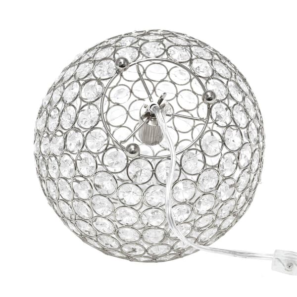 Lalia Home Elipse Medium 10in. Metal/Crystal Round Orb Table Lamp