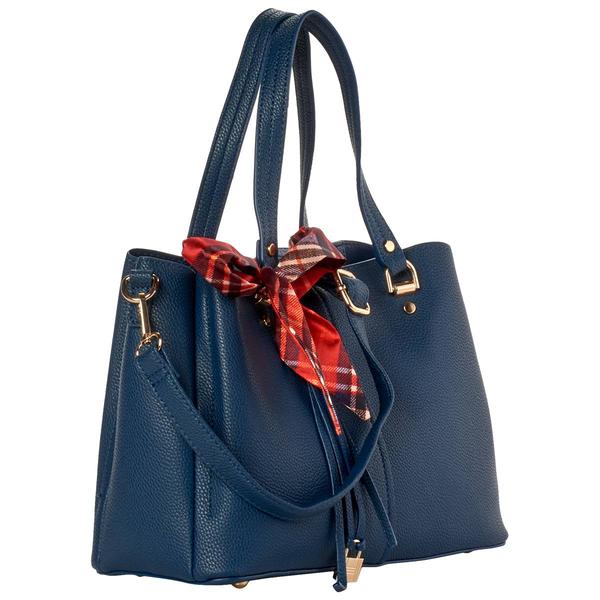 DS Fashion Triple Compartment Satchel w/ Bow Scarf