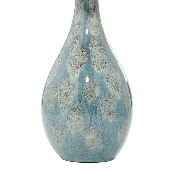 9th & Pike® Ceramic Round Blue Table Lamp - Set of 2