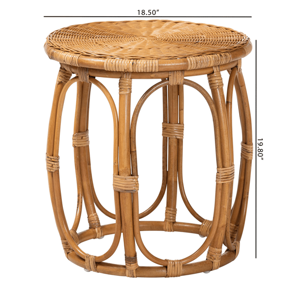 bali & pari Jayana Natural Rattan Round End Table