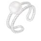 Splendid Pearls Sterling Silver Double Shank Pearl Ring - image 1