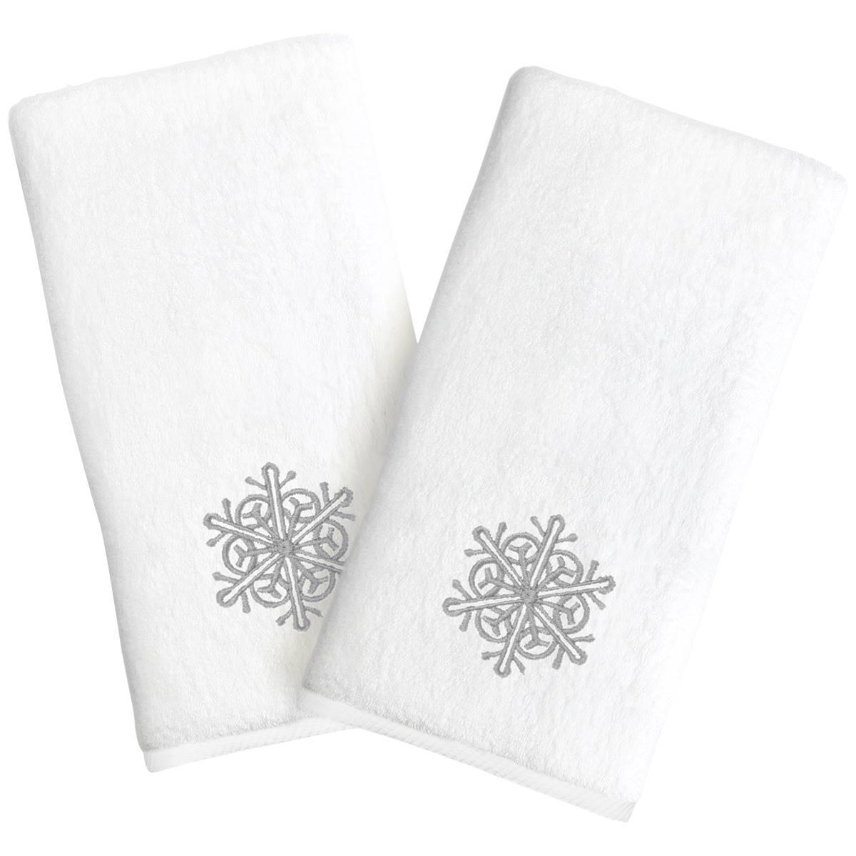Linum Home Textiles Embroidered Luxury Snowflakes Hand...