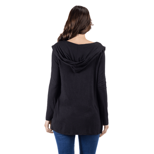 Womens 24/7 Comfort Apparel Lightweight Hooded Cardigan