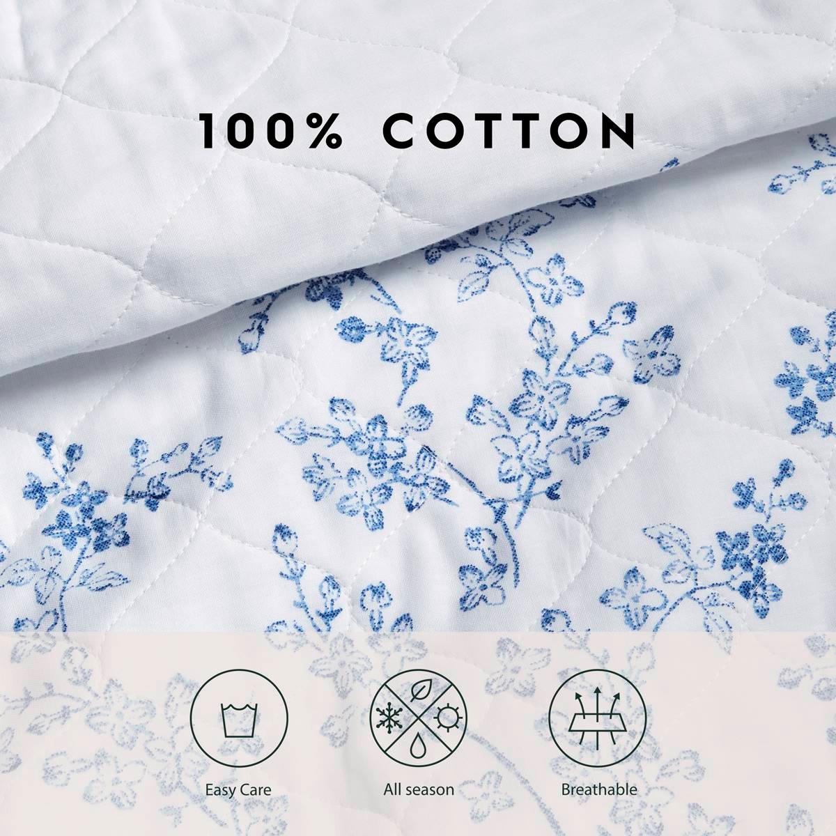 Laura Ashley® Flora 136 Thread Count Reversible Quilt Set