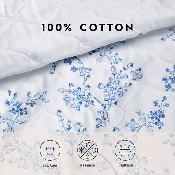 Laura Ashley&#174; Flora 136 Thread Count Reversible Quilt Set