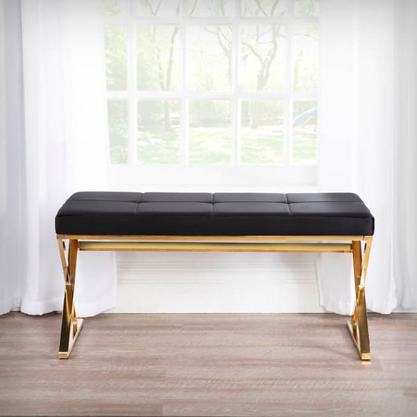 Southern Enterprises Tormayne Velvet Entryway Bench - image 