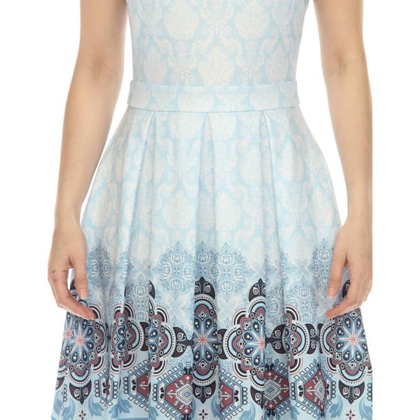 Womens White Mark Fit & Flare Knee Length Dress