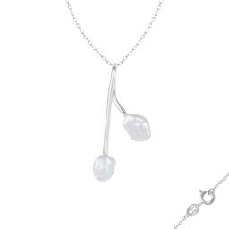 Splendid Pearls Sterling Silver Keshi Freshwater Pearl Pendant