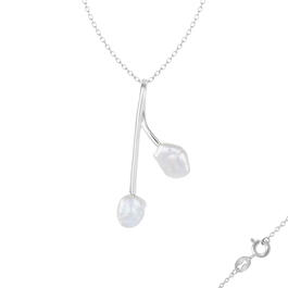 Splendid Pearls Sterling Silver Keshi Freshwater Pearl Pendant