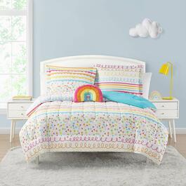 Alex &amp; Bella Color Pop Rainbow Microfiber Comforter Bedding Set