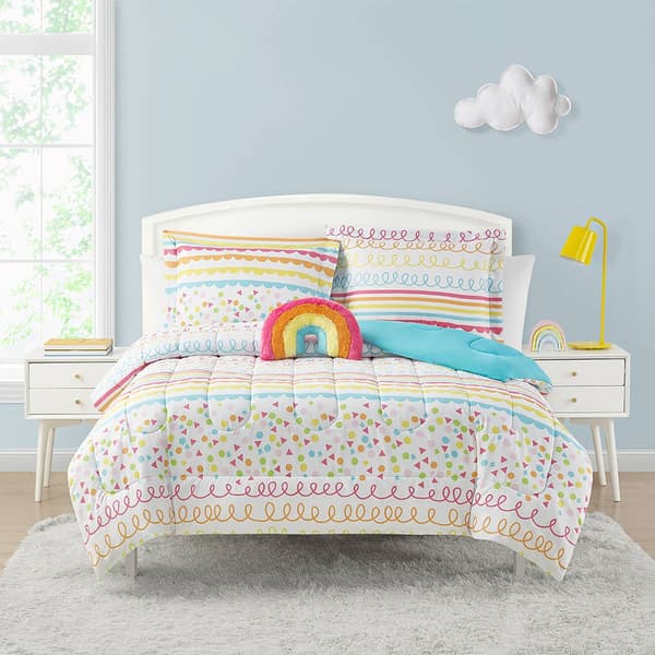 Alex &amp; Bella Color Pop Rainbow Microfiber Comforter Bedding Set - image 