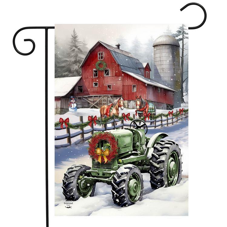 Briarwood Lane Christmas on the Farm Garden Flag