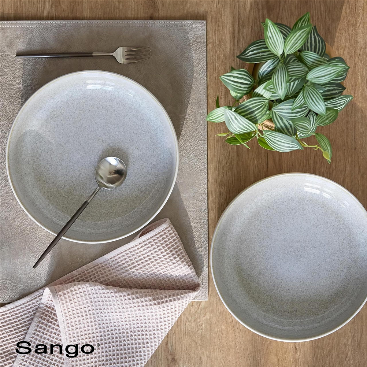 Sango Anderson Cream 10in. Large Ceramic Serving Bowl - Set of 2