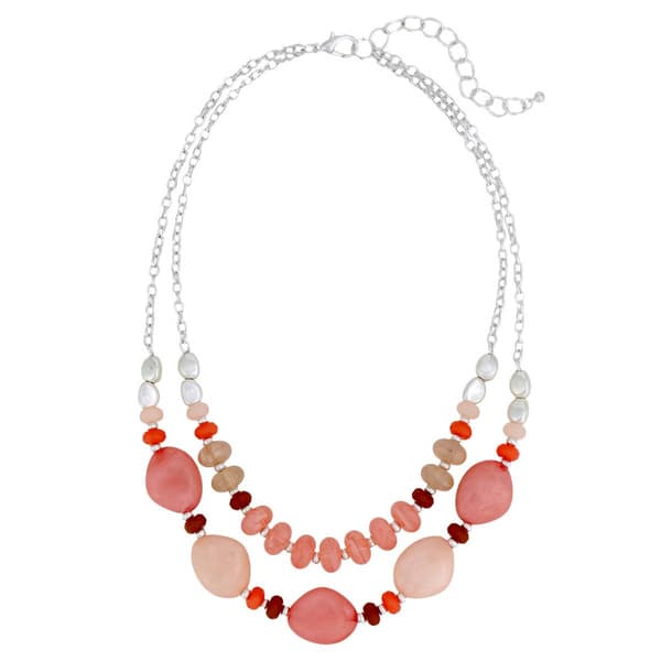 Ashley Cooper(tm) 2 Row Pink Beaded Necklace - image 