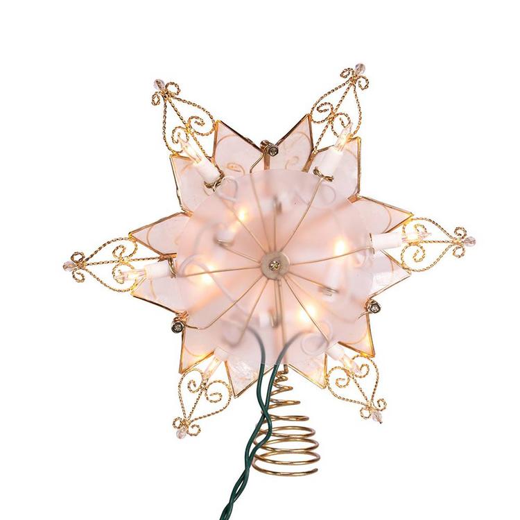 Kurt Adler 10-Light 6-Point Capiz Star Treetop