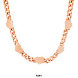 Steeltime 18kt. Gold Plated Resizable Heart Bracelet and Necklace
