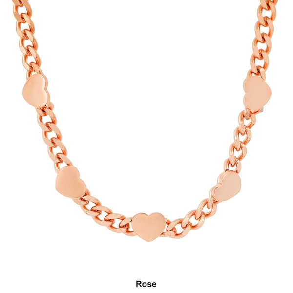 Steeltime 18kt. Gold Plated Resizable Heart Bracelet and Necklace