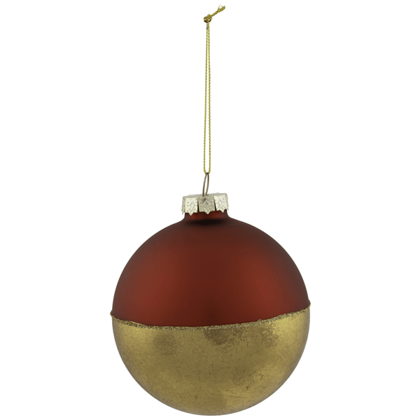 Northlight 3.5in. Red & Gold Glass Ball Christmas Ornament